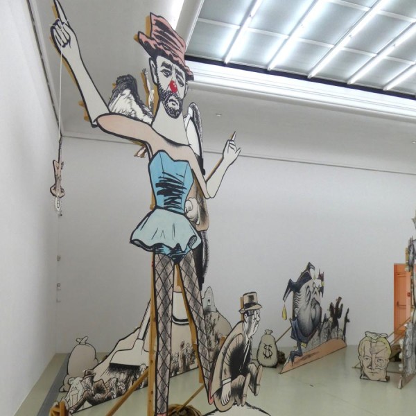 Halle für Kunst und Medien: Jim Shaw, „I dreamt I was Taller than Jonathan Borofsky“, 2009, Ausschnitt 