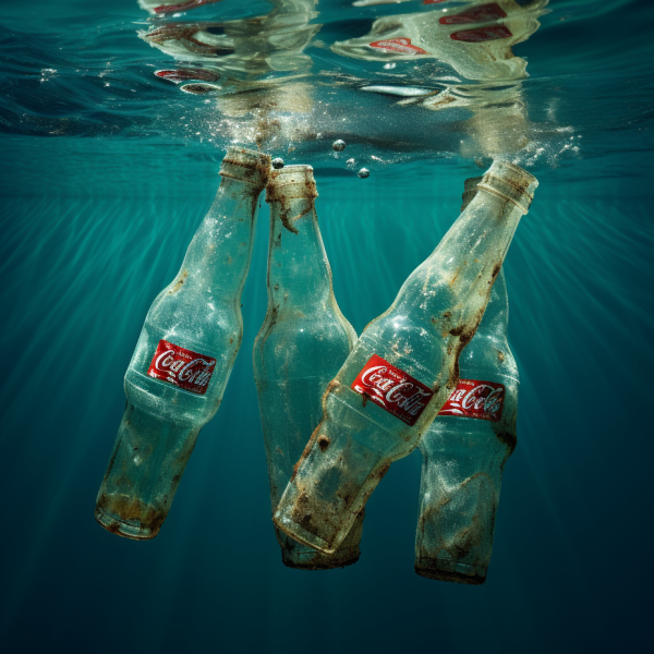Plastikflaschen im Meer KI generiert