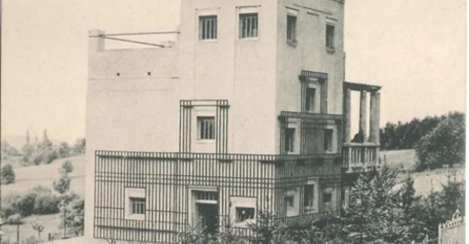 Adalbert Pasdirek-Coreno, Villa Luginsland, Straßenansicht von NO, Postkarte um 1907